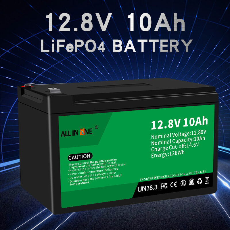 Batterie au lithium-ion de remplacement au plomb 12.8V 10Ah LiFePO4 12V  10Ah - Ainbattery.com