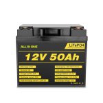 12V 50Ah Rchargeable Deep Cycle Lifepo4 Battery Pack pour système d'alimentation électrique