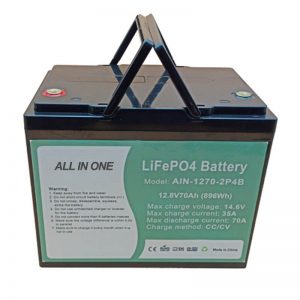 Batterie rechargeable 896Wh lifepo4 12V 70Ah pour vechile électrique