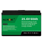 Batterie LFP de sécurité/longue durée de 25,6 V 60 Ah pour camping-car/caravane/UPS/voiturette de golf 24 V 60 Ah